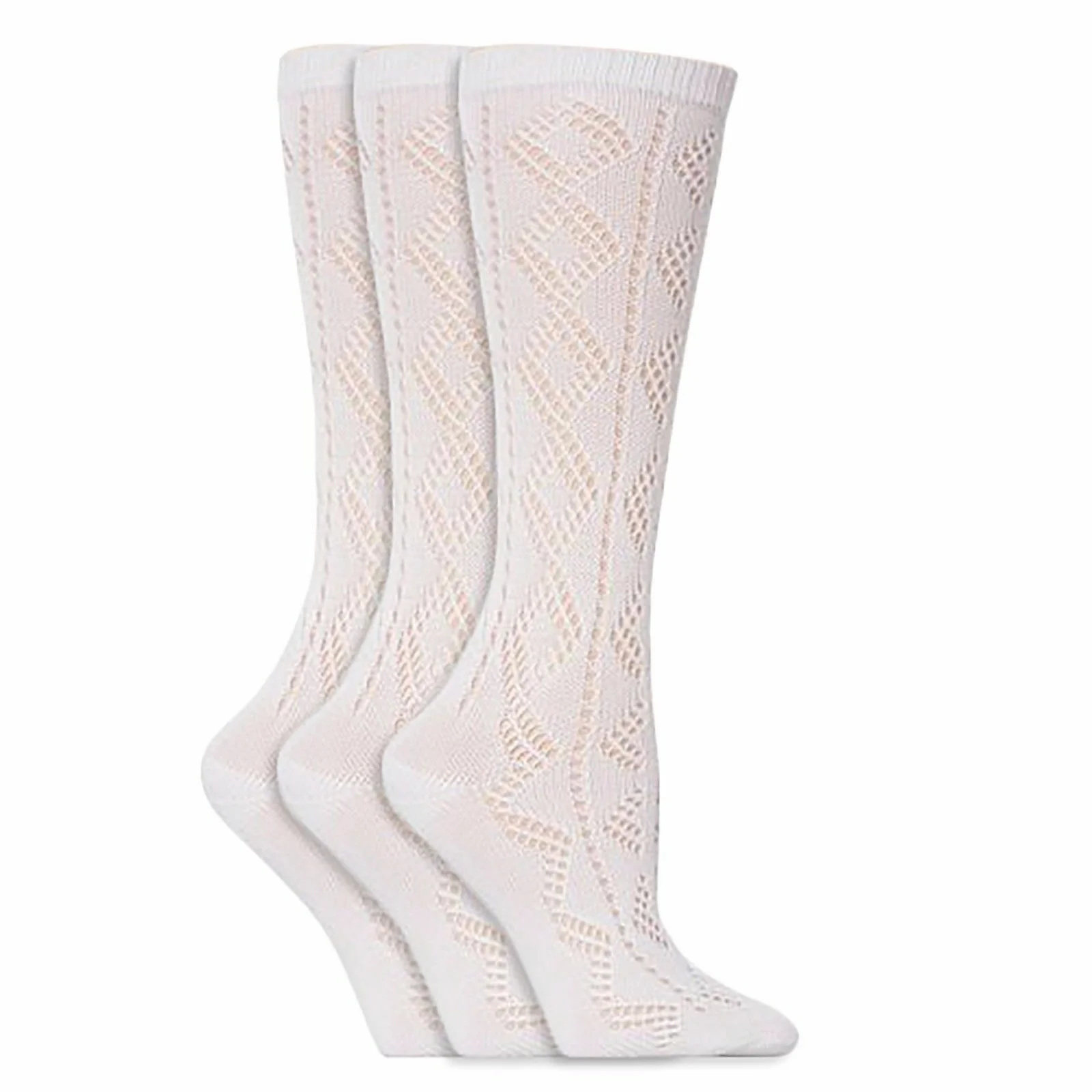 Kids pelerine cotton 3/4 length white school socks