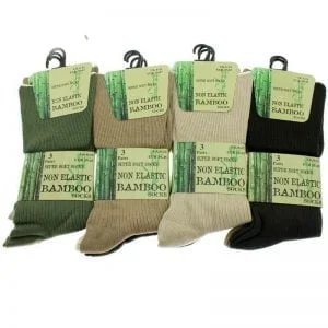 Men’s Bamboo Socks – 3 Pairs Non-Elastic Soft Grip Size 6–11