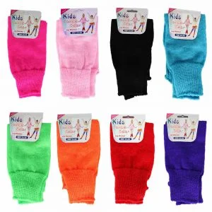 CHILDREN’S NEON PLAIN LEG WARMERS FOR DANCE IN A RANGE OF COLOURS