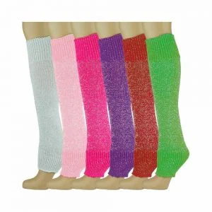 Ladies Sparkly Glitter Legwarmers in a range of bright colours