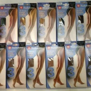 Ladies Tudorose 3 Pairs 15 Denier Knee Highs With Comfort Top 11 Colours 4-7, in boxes