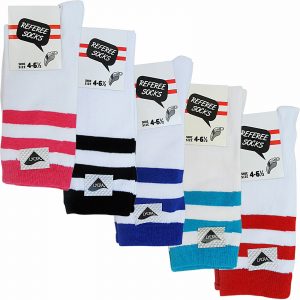 Women’s Referee Socks Black White Striped Size 4–8
