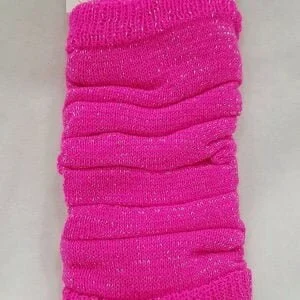 Ladies 80’s Dance Plain Ribbed Leg Warmers Legwarmers Glitter Neon