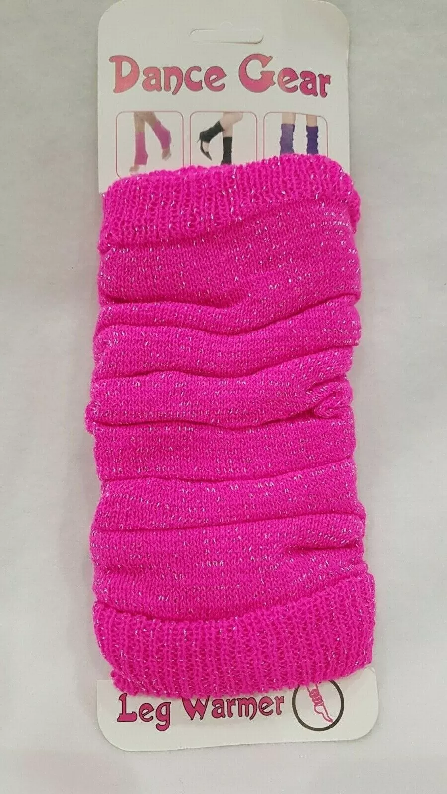 Ladies 80’s Dance Plain Ribbed Leg Warmers Legwarmers Glitter Neon