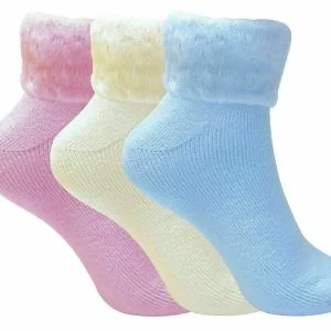 Ladies Thermal Bed Socks – Size 4–7 | 3 Pairs Snuggle-Soft with Brushed Inner