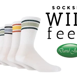 6 Pairs Wildfeet Bamboo Sports Crew Socks | Men’s SockShop