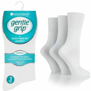 Men’s Gentle Grip Non-Elastic Socks | Cotton Honeycomb Top