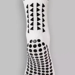Gain the Edge White Grip Socks – Anti-Slip Mid-Calf Performance Socks for Athletes