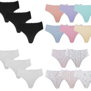 Ladies Cotton Bikini Briefs – 6 Pack, Sizes 10–20