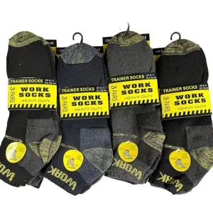Men’s Ankle Work Socks – 6/12 Pairs, Cushioned, UK 6–11