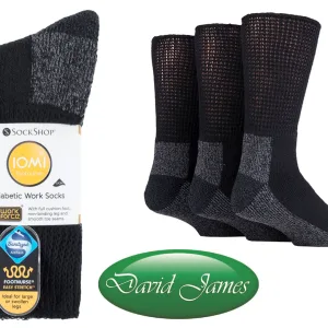 IOMI FootNurse Diabetic Work Socks – 3 Pairs, 3 Sizes