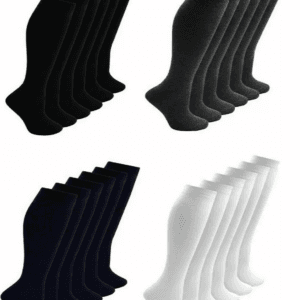 Girls Kids Knee High School Socks – 12 Pairs Cotton Rich Uniform Socks
